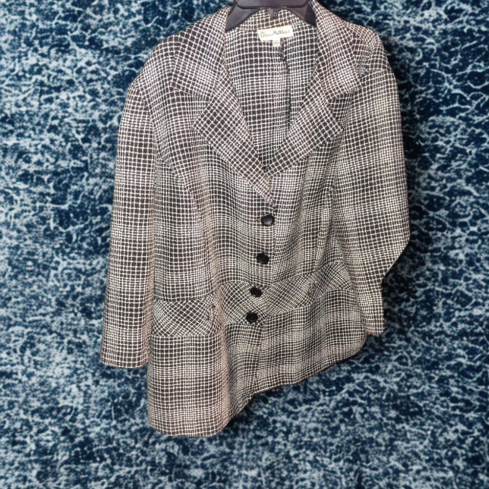Olivia Matthews Black and White Plaid Blazer